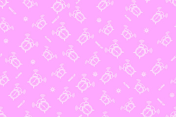 Seamless pattern from alarm clocks. Background on the theme of clocks, alarm clocks.