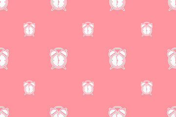 Seamless pattern from alarm clocks. Background on the theme of clocks, alarm clocks.