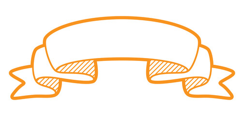 Illustration of decorative ribbon. Banner in abstract style.