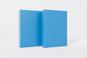 Mockup of a rectangular book with a blank glossy cover on white background. Front and back covers visible. Isolated with clipping path.