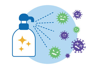 アルコール除菌のイラスト