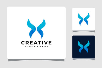 Blue Butterfly Logo Template Design Inspiration