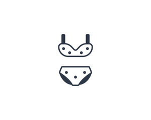 Bikini vector flat emoticon. Isolated Swimsuit illustration. Bikini icon