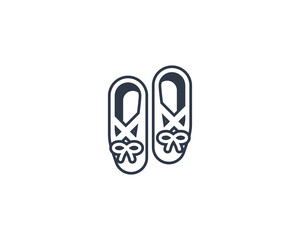 Ballet Shoes vector flat emoticon. Isolated Pointe Shoe illustration. Ballet Shoes icon