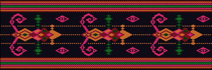 Traditional ethnic ornament, tracery, pattern for use on fabric, tile, ceramic and other interior details.