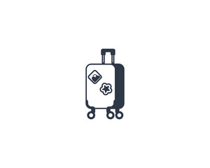 Luggage vector flat emoticon. Isolated Suitcase illustration. Luggage icon
