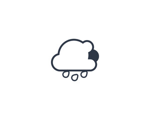Cloud with Rain vector flat emoticon. Isolated Cloud with Rain illustration. Cloud with Rain icon
