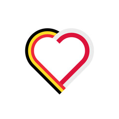 unity concept. heart ribbon icon of belgium and poland flags. vector illustration isolated on white background