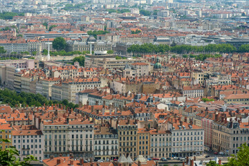 Fototapeta na wymiar Panoramic view of the beautiful city of Lyon