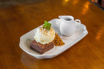 Brownie com sorvete