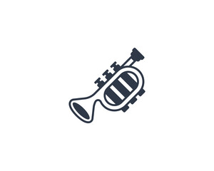 Trumpet vector flat emoticon. Isolated Horn illustration. Trumpet icon