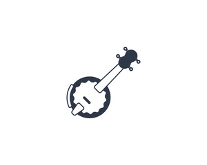 Banjo vector flat emoticon. Isolated Banjo illustration. Banjo icon - obrazy, fototapety, plakaty