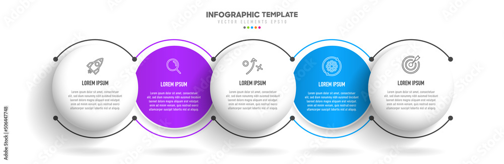 Poster timeline infographic design with 5 options or steps. infographics for business concept. can be used 