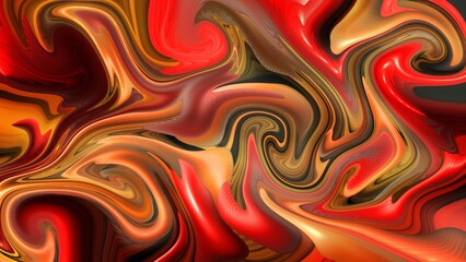 Red orange liquid painting background. Highly detailed colorful vibrant abstract painting for use as backgrounds, textures and overlays