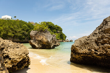 Amazing view of Padang Padang beach in Bali, Indonesia