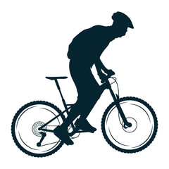man riding bike silhouette