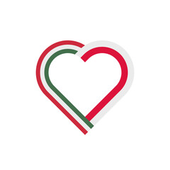 unity concept. heart ribbon icon of hungary and poland flags. vector illustration isolated on white background