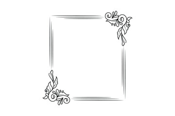 floral hand drawing frame, flower drawing vector
