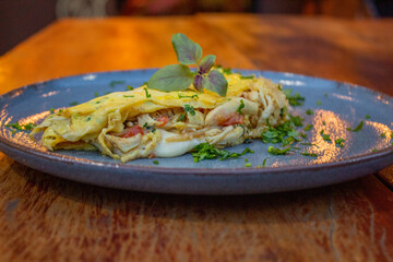 Omelete com frango 