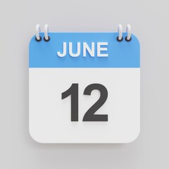 3d rendering of calendar icon