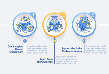 People first mindset circle infographic template. Digital marketing. Data visualization with 3 steps. Process timeline info chart. Workflow layout with line icons. Lato-Bold, Regular fonts used