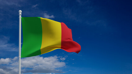 Mali flag, waving in the wind - 3d rendering illustration