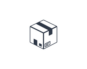 Carton Box Vector Isolated Emoticon. Box Icon