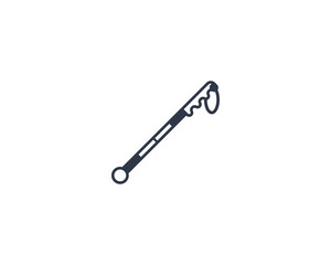 White Cane Vector Isolated Emoticon. White Cane Icon