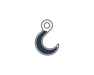 Hook Vector Isolated Emoticon. Hook Icon
