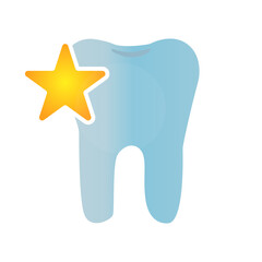 image of a healthy tooth on a white background, vector illustration