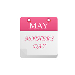 calendar for mothers day, vector illustration