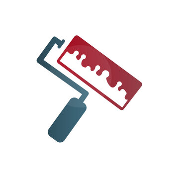 paint roller icon on a white background, vector illustration