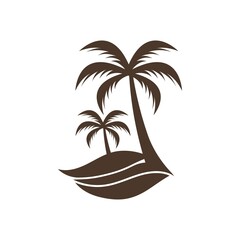 Palm tree summer logo template