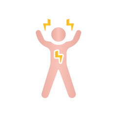 man icon, energetic man concept, vector illustration