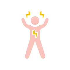 man icon, energetic man concept, vector illustration