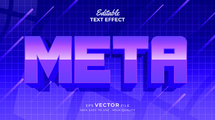 Editable text style effect - metaverse text in futuristic modern style theme