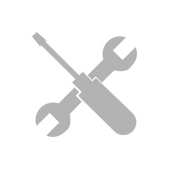 wrench icon with a screwdriver on a white background, vector illustration
