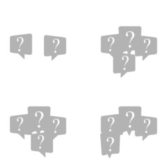 question marks icon, clouds concept with questions, vector illustration