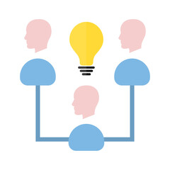 heads icons, concept of collective ideas, thoughts, vector illustration