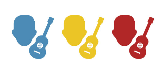 musician icon on white background, vector illustration