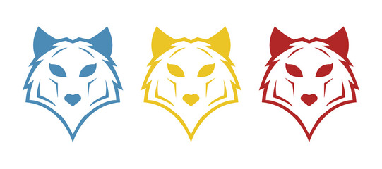 wolf icon on a white background, vector illustration