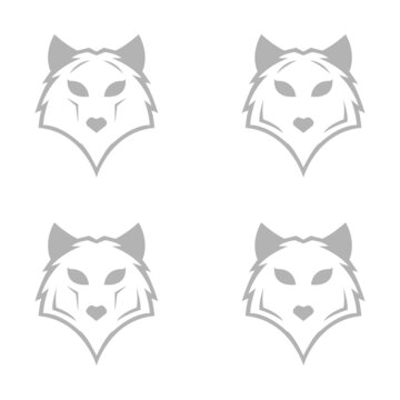 wolf icon on a white background, vector illustration