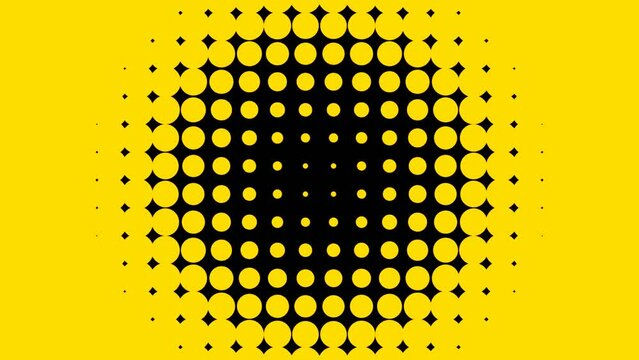 Yellow circles on a black background