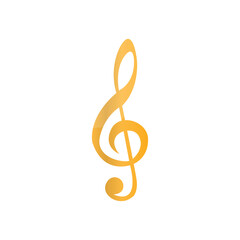 treble clef icon on a white background, vector illustration