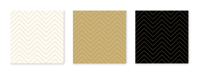 Gold background pattern seamless geometric line abstract luxury design vector.Wave zig zag pattern.