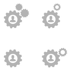 gear icon on a white background, teamwork concept, vector illustration