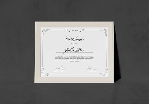 Isolated Certificate Mockup