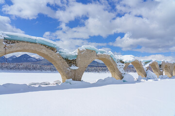 冬のタウシュベツ橋梁　北海道道東観光