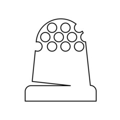 thimble icon on white background, vector illustration