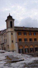 view of Tiber riverside in Rome and Tiburtina island